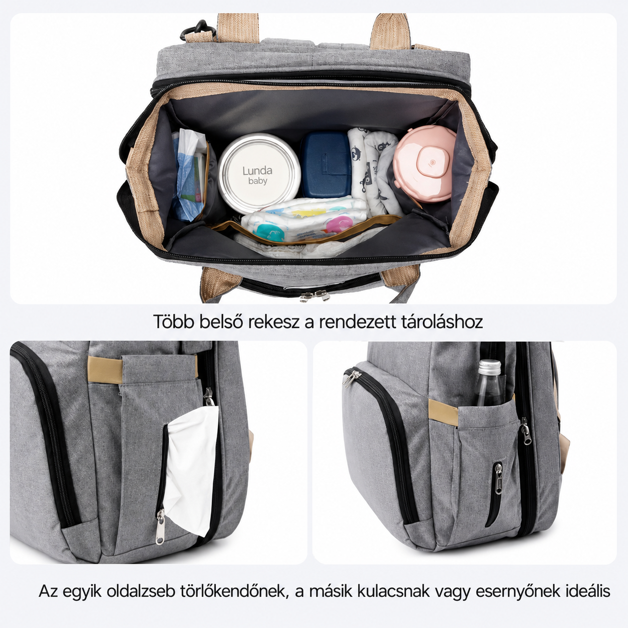 Lunda Baby Bottle Warmer + multifunkciós pelenkázótáska